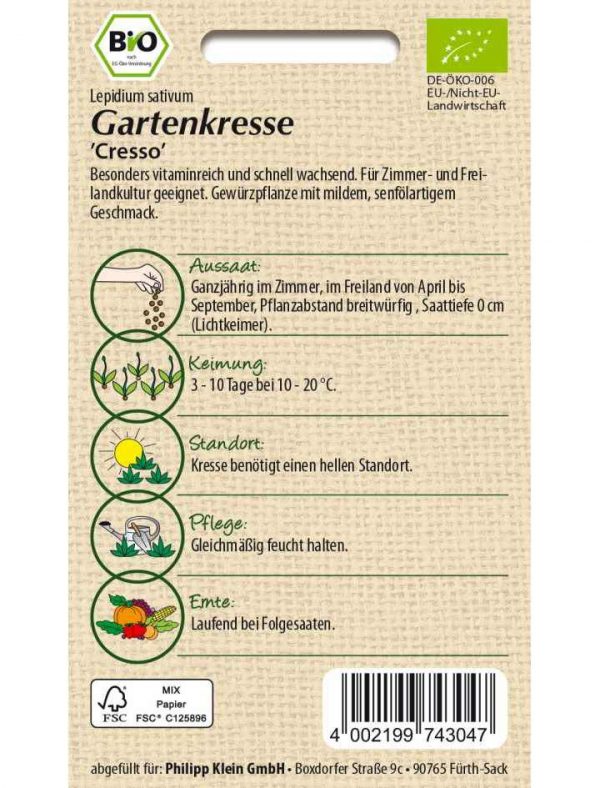 Bio Gartenkresse Cresso – Bild 2